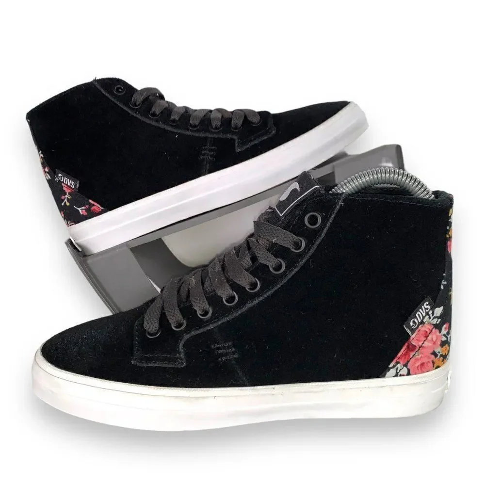 DVS Tripp‎ High Top Skate Sneakers Black Suede DVF0000263 Women's 5.5